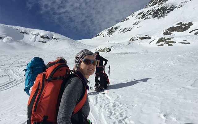Skinning in glorious sunshine in the Silvretta Alps wearing the Julbo Breeze prescription sunglasses