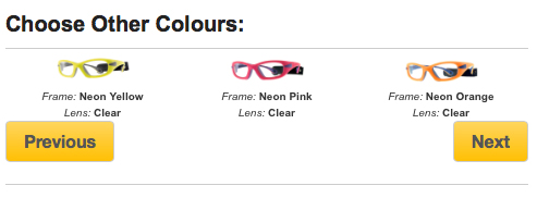Progear Eyeguard sports prescription safety glasses colour options