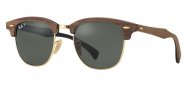CLUBMASTER WOOD - Polarised Green Classic G-15 - Brown - 135