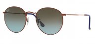 Ray Ban ROUND METAL RB3447 - Blue Brown Gradient - Bronze Copper - 130