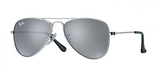 AVIATOR JUNIOR - Grey Silver Mirror - Shiny Silver - 130