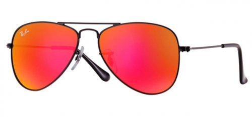 AVIATOR JUNIOR - Red Mirror - Black - 125